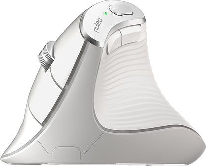 Nulea M510 Vertical Mouse Wireless, Ergonomic Mouse for Comfy Tracking, 3 Adjustable DPI (800-1200-1600), 2.4G Wireless Vertical Mouse with 6 Buttons, Compatible with Windows, Mac OS, Laptop, White
