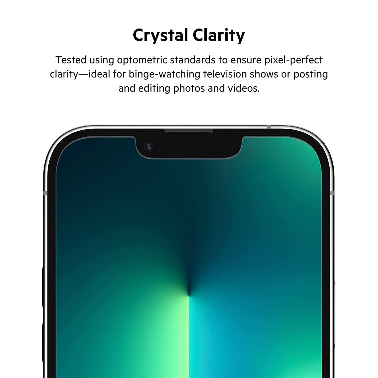 Belkin Privacy Tempered Glass Screen Protector for iPhone 13 and 13 Pro, Treated Surface with Anti-Fingerprint Coating and Bubble Free Application with Included Easy Align Tray