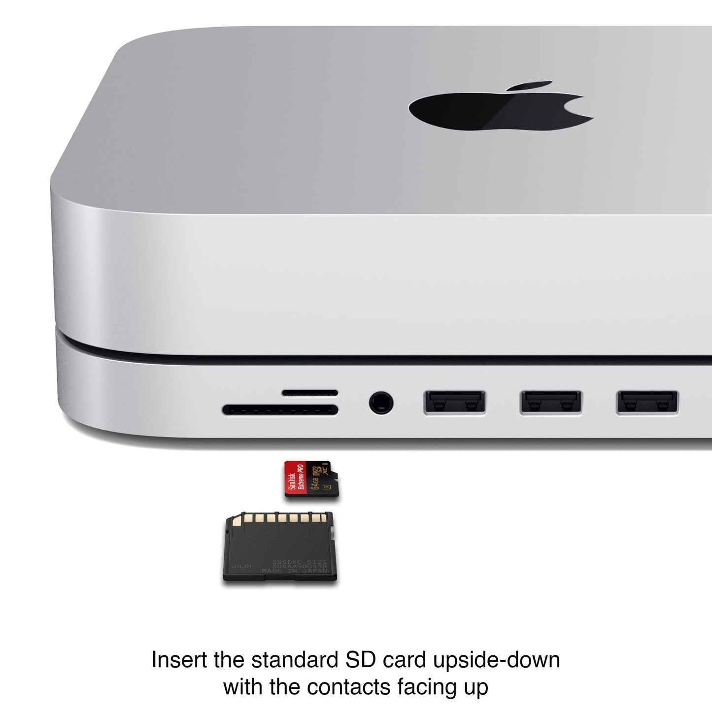 Satechi Aluminum Stand & Hub for Mac mini, USB 3.0 & Headphone Jack, Silver