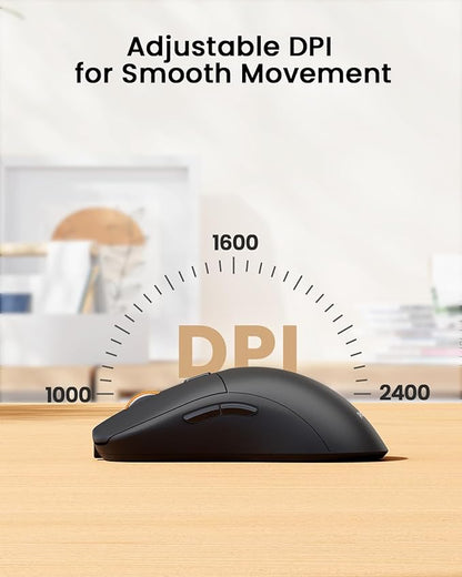 ProtoArc Bluetooth Wireless Mouse, USB C Mouse, EM15 Rechargeable Compact Portable Type C Wireless Mice for Laptop, Tablet, PC, Windows, Mac OS-Black