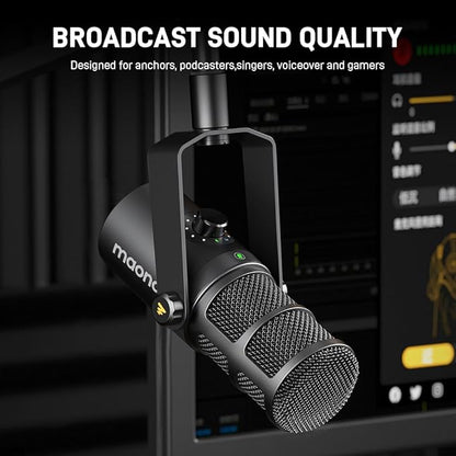 MAONO Podcast Equipment Bundle: Audio Interface mixer with Dual XLR Input for Podcast Streaming - MaonoCaster E2 Gen2 (E2 GEN2+PD400X+BA92+MH601)