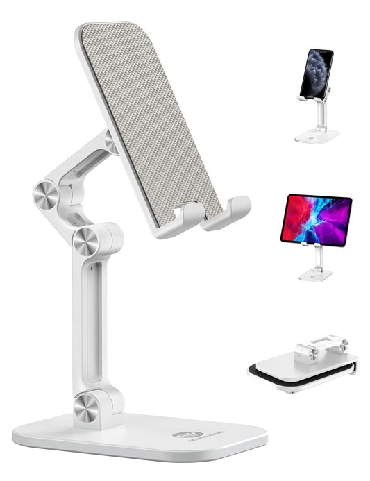 OCYCLONE Phone Stand for Desk, Foldable Cell Phone Stand Holder, Beige