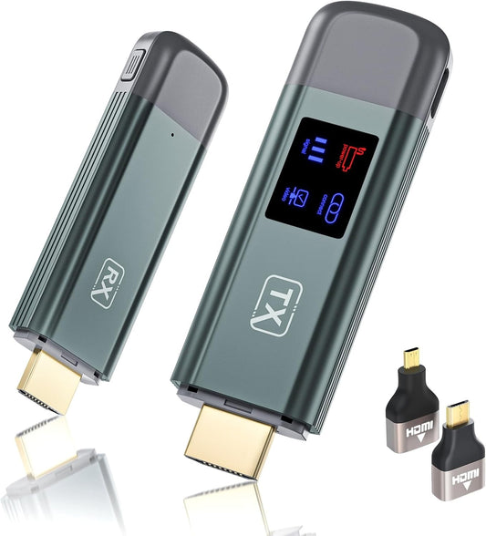 Wireless HDMI Transmitter and Receiver, 120M/400FT, 5.8G+2.4G Dual-Band