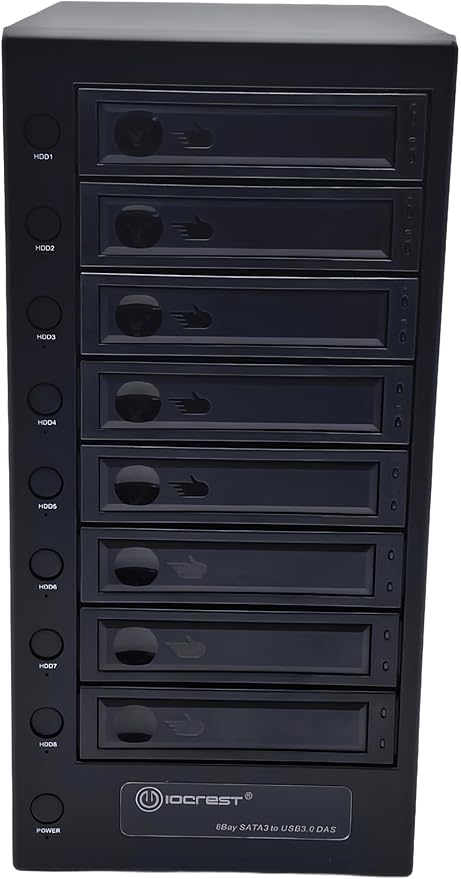 USB 4.0 (40Gbps) Type-C 8 Bay 2.5 Inch and 3.5 Inch SATA Hard Drive External Hard Drive Enclosure