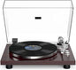 Turntable Record Player Wireless Output Carbon Fiber Tonearm Vinyl Player Aluminium Platter Belt-Drive LP Turn Tables 33 1/3&45 RPM Audio Phono RCA Line Out AT-3600L MM Cartridge Pale Walnut Red