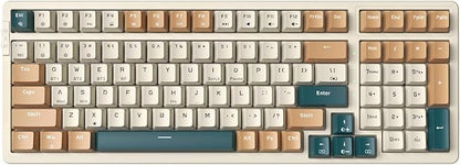 Wireless Mechanical Keyboard, Triple Mode 2.4G/USB-C/BT Gaming Keyboards 100 Keys RGB Backlit, Brown Switch Rechargeable | Brown Combo