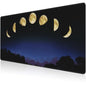 Mouse Pad, Large Moon Phase and Forest Desk Mat, Extended Non-Slip Gaming Keyboard Mousepad Desk Pad, Thick Stitched Edges Waterproof Mouse Mat 31.5"x15.7" (Moon Phase Changes)