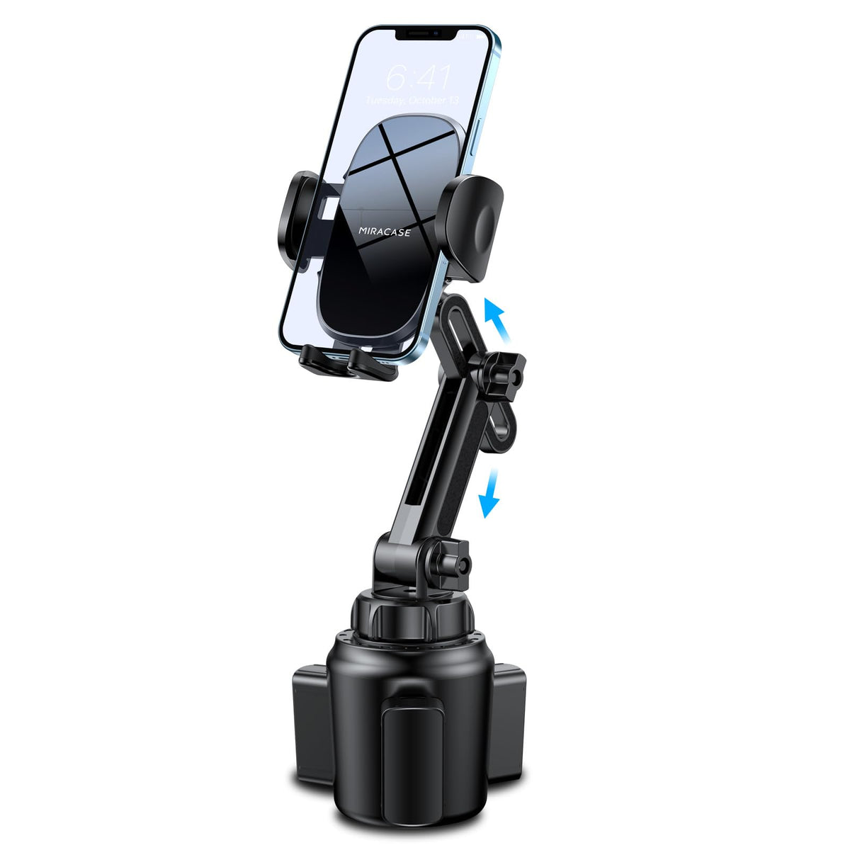 Miracase Cup Phone Holder for Car, [Upgraded Version] Adjustable Long Neck Car Cup Holder Phone Mount Cradle Friendly Compatible with iPhone Samsung Google and All Smartphones, Light Blue