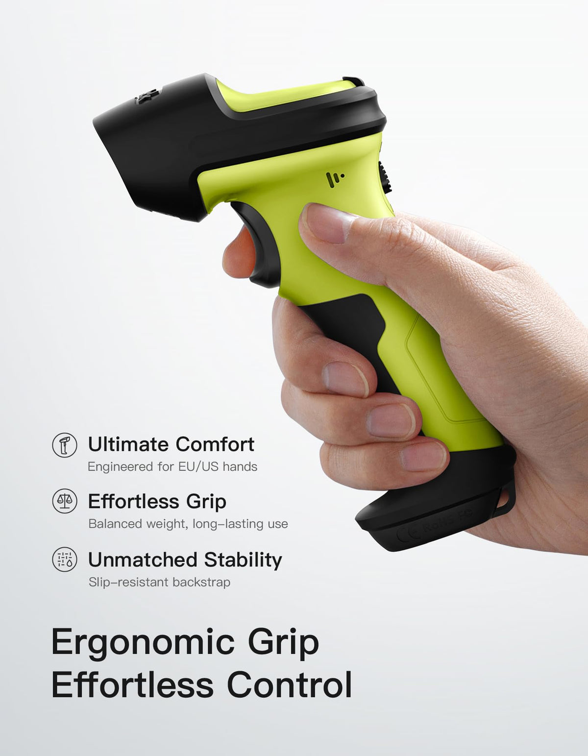 Inateck 2D Barcode Scanner, Wireless Bluetooth QR Reader, 2600mAh Battery, AI APP & SDK
