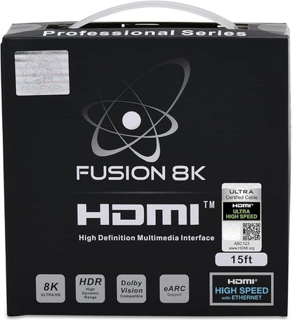 HDMI 2.1 Certified Cable Supports 10K 8K @60Hz and 4K @120Hz Compatible with All TVs, BluRay, Xbox Series X, PS5 (15 Feet)