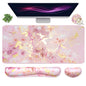 Topographic Large Mouse Pad and Keyboard Wrist Rest, Desk Pad for Keyboard and Mouse, 4-in-1 Large Gaming Mouse Pad with Wrist Support, Non-Slip Desk Mat for Home Office Study Game-Topographic Contour