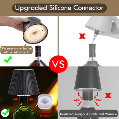 WILIT Wireless Lamp Shades for Liquor Bottle Lights, 3 Level Brightness Cordless Table Lamp, Table Top Decor for Living Room, Wine Lamp Touch Lamps for Nightstand, Housewarming Gifts New Home