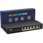 7 Port 2.5G Unmanaged Ethernet Switch, 5 x 2.5G Base-T Ports, 2 x 10G SFP, Compatible with 100/1000/2500Mbps, VLAN, Fanless, Desktop/Wall Mount YuanLey 2.5Gbe Network Switch for Wireless AP, NAS, PC