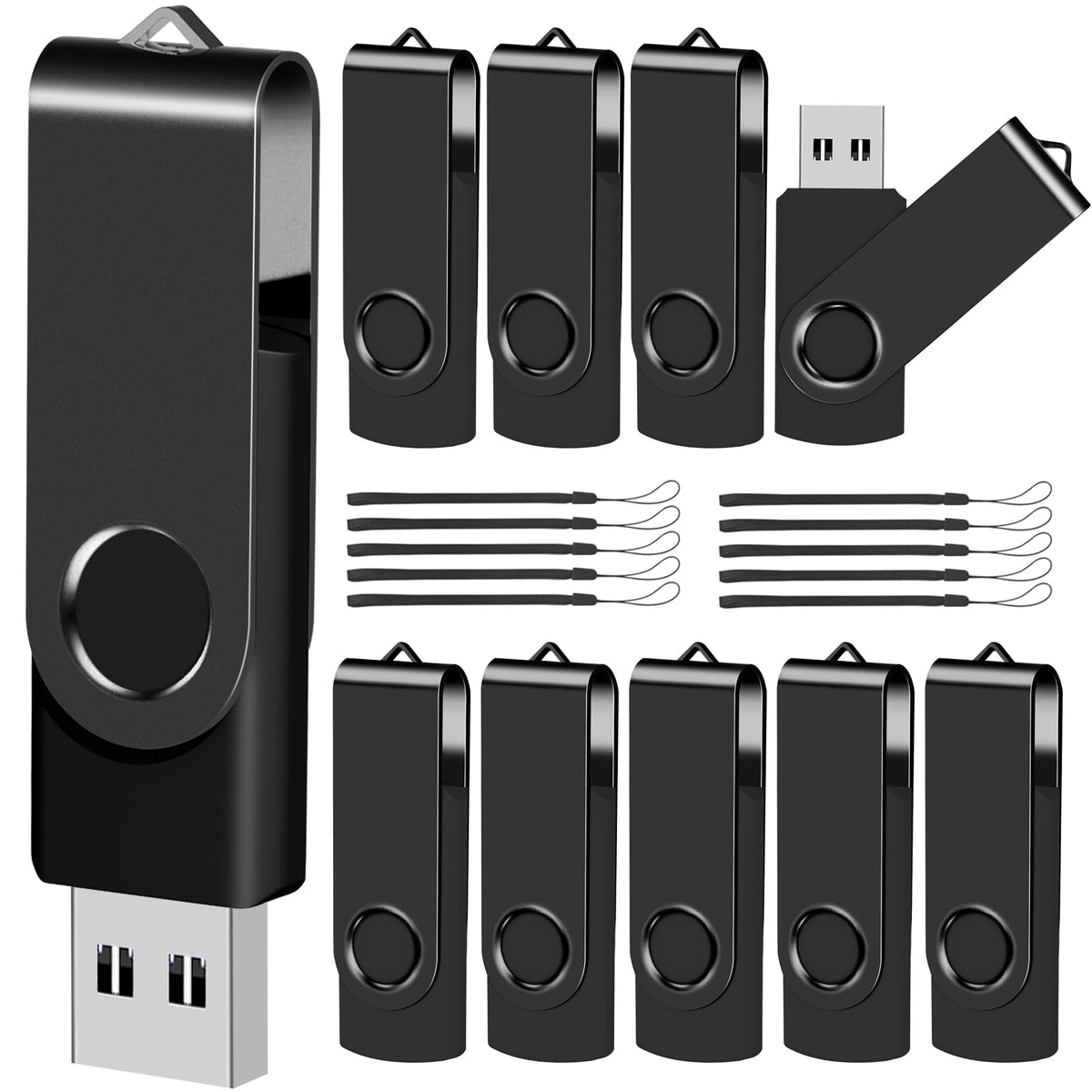 16GB 50-Pack USB Flash Drives Bulk EASTBULL USB 2.0 Thumb Drive,Gold