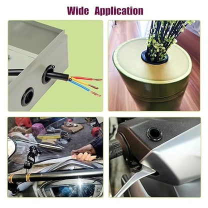 65Pcs Round Rubber Grommets kit 6 Sizes Double Sided Rubber Grommets for Wiring Automotive Rubber Firewall Hole Plug Cable Wire Protection with Retractable Knife(1-1/2" 1-3/16" 1" 7/8" 13/16" 5/8")