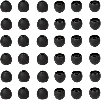 36 Pieces Small Earbud Tips Soft and Comfortable Silicone Earbud Tips Ear Bud Replacement Pieces Silicone Fit Most in-Ear Headphones，Inner Hole 3.8mm -5.5mm，Small Black Replacement Eartips