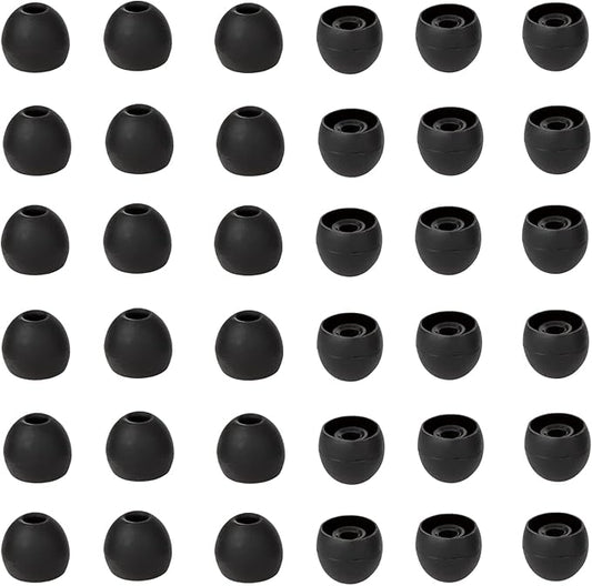 36 Pieces Small Earbud Tips Soft and Comfortable Silicone Earbud Tips Ear Bud Replacement Pieces Silicone Fit Most in-Ear Headphones，Inner Hole 3.8mm -5.5mm，Small Black Replacement Eartips