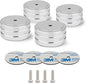 Monosaudio Isolation Feet HiFi Feet 4Pcs 40x20mm Aluminum Universal Turntable Feet with Non-Slip Rubber Rings No Need Adhesive for Audio,Speakers,Subwoofers,Home Theater,Turntable,DAC(Silver Color)