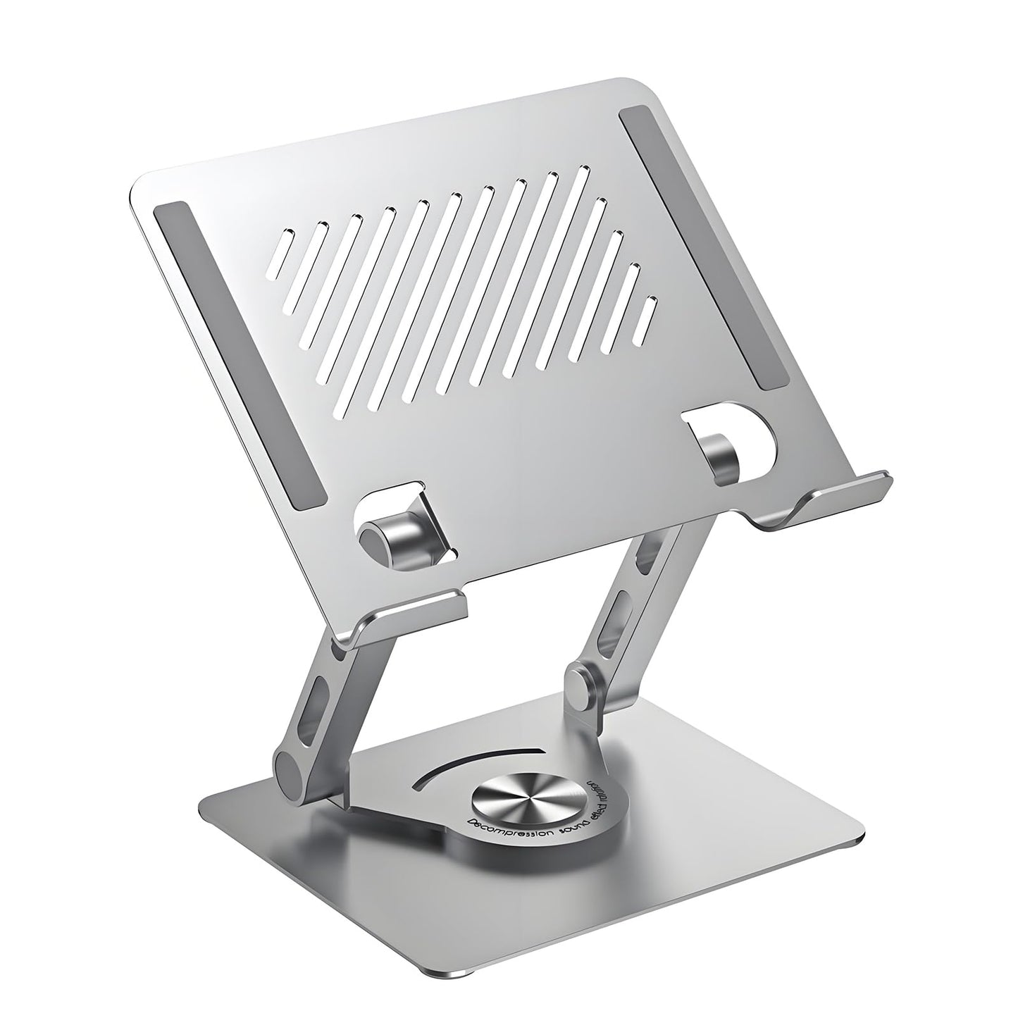 GuaziV 360° Rotating Tablet Stand - Adjustable iPad Tablet Holder for Desk, Foldable iPad Swivel Stand for Home & Office (Argent Silver)