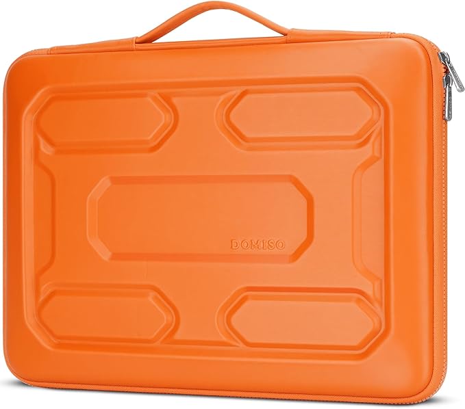 DOMISO 15.6 inch Laptop Sleeve with Handle Shockproof Waterproof EVA Protective Case for 15.6" Yoga 720 IdeaPad 310 320 ThinkPad T570/Legion 5 Gen 6/HP Envy 15/15.6" Notebooks, Orange