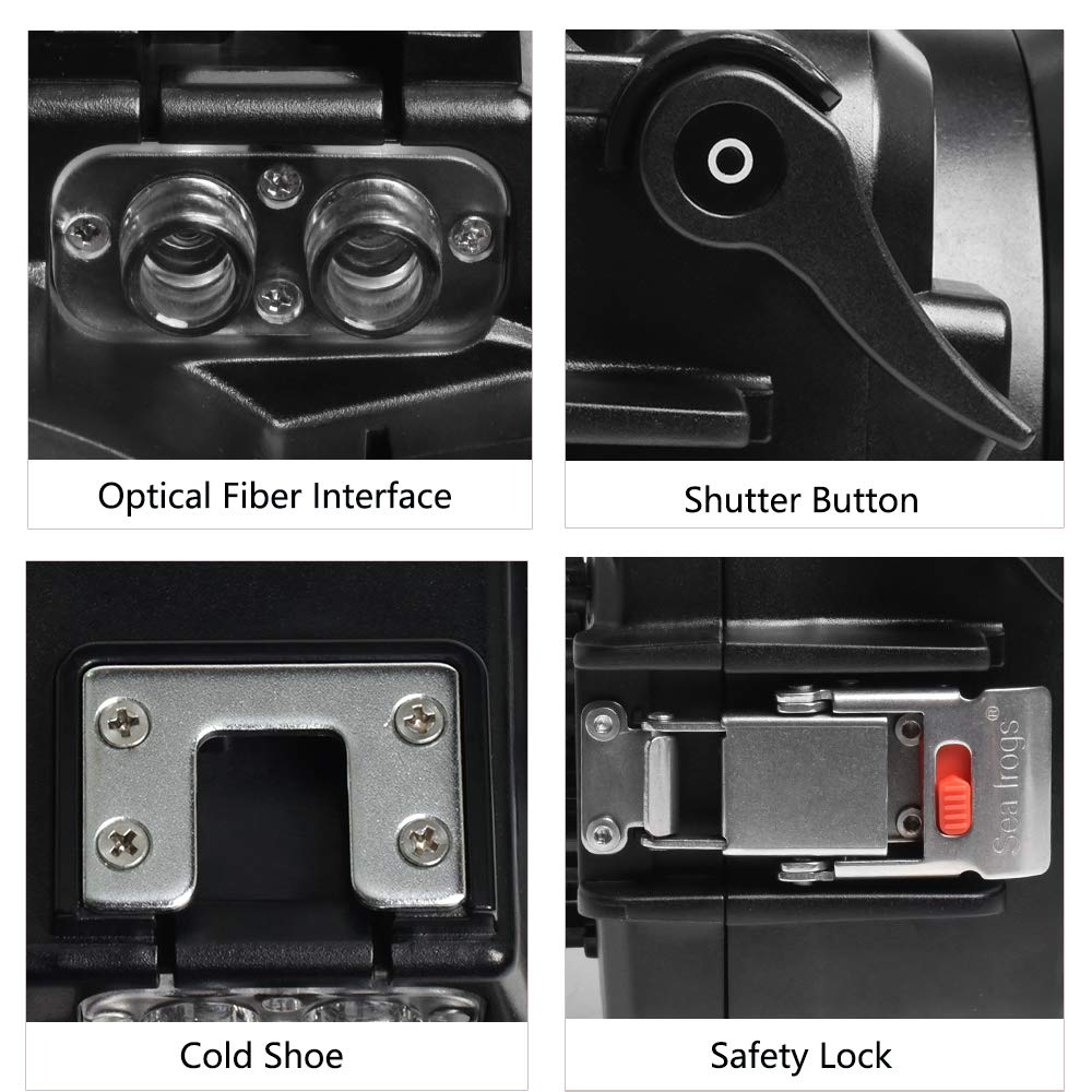 Sea frogs Underwater Camera Case Compatible with Canon EOS M6 Mark II 22MM IPX8 40m/130ft Maximum Diving Depth Waterproof Camera Housing for Diving, Surfing, Rowing, Skiing