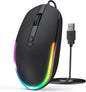 seenda Wired Mouse, RGB Backlit 1600 DPI Corded Mouse for Laptop/PC, Pink