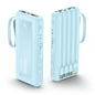 FlyKangaroo Portable Charger with Built in Cables, Slim 10000mAh Fast Charging 22.5W Power Bank USB C LED Display Battery Pack 6 Outputs & 2 Inputs for iPhone Samsung Pixel LG Moto iPad