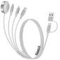 4-in-2 Multi Charging Cable for Apple Watch Charger/Samsung/iPhone Charger,Car/Office/Camping/Travel Essentials,Type C Cable Cord for iWatch Ultra/10-2/iPhone 16-11/Samsung S25-S20,iPad,airPods-White