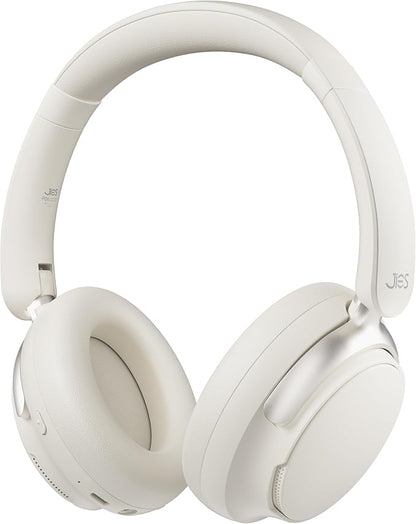 Active Noise Cancelling Headphones,Wireless Headphone with Transparent Mode,Hi-Res Audio,Deep Bass,160H Playtime,Foldable Storage Over Ear Bluetooth Headset for Daily Use/Gaming/Work/Travel-Beige
