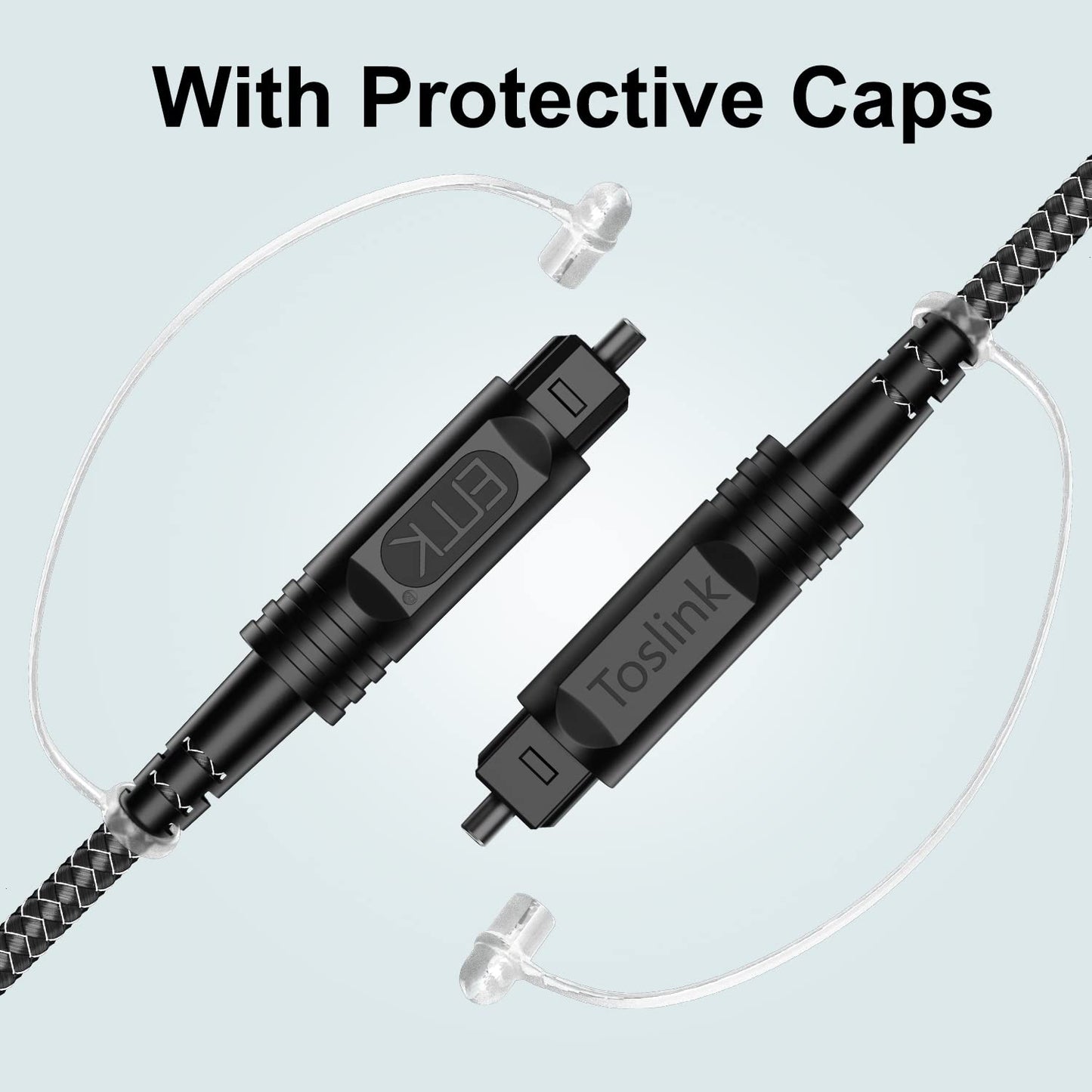 EMK Digital Optical Audio Cable [5 Feet/1.5M] - Slim Nylon Braided Toslink Fiber Optic Cable for Sound Bar, TV, Home Theater, PS4, Xbox, Blu-Ray Player & More - High-Speed SPDIF (Black1)
