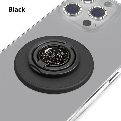 Magnetic Phone Grip Compatible with MagSafe, Magnetic Phone Ring Holder Finger Kickstand Wireless Charging Compatible, Double Cell Phone Rings Gripper Stand for MagSafe iPhone - Sparkle Black
