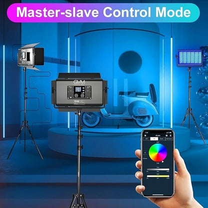 GVM 1500D RGB LED Video Light with Softbox, 75W Video Lighting Kit with Bluetooth Control, Led Panel Light for Photography, YouTube Studio, Video Shooting,18 Scene Mode, 2 Packs