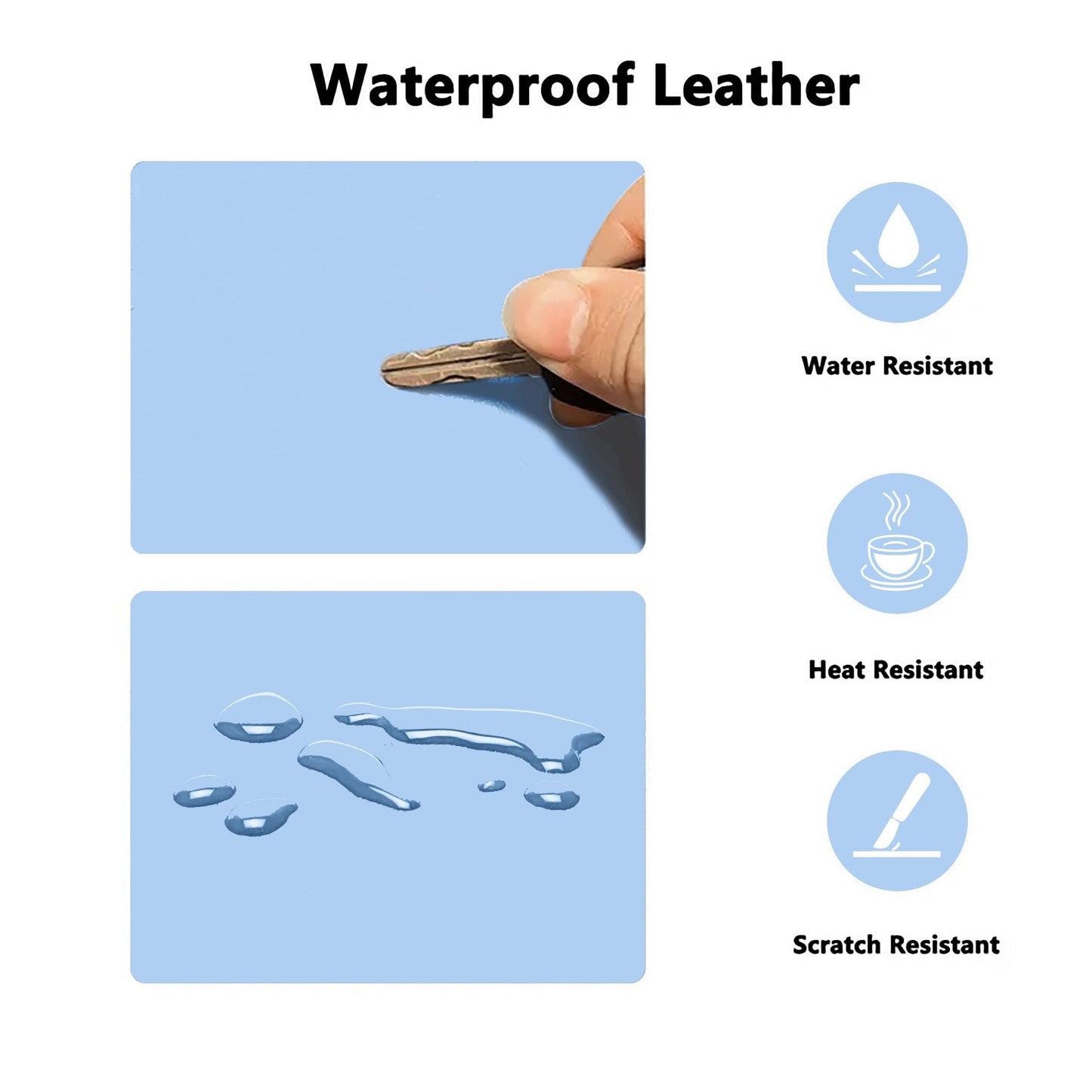 PU Leather Desk Pad Protector Gaming Mouse Pad Non Slip Desk Mat for Keyboard and Mouse Waterproof Desk Writing Pad for Office and Home Desk Accessories(Blue, 47.2 * 17.7)