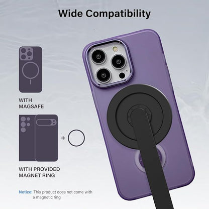 PHOPIK 35" Magnetic Selfie Stick Phone Tripod, Extendable Phone Tripod with Cold Shoe and Remote,Compatible with iPhone/Android/Sport Camera Perfect for Video Recording/Selfies/Insta360 x5（Black）
