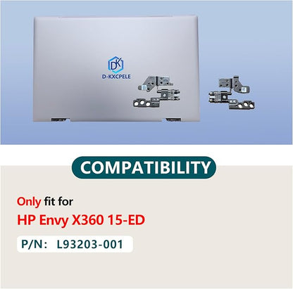 Replacement Laptop LCD Cover Back Rear Top Lid with Hinges for HP Envy X360 15-ED 15M-ED 15T-ED L93203-001 L93204-001 (Silver)