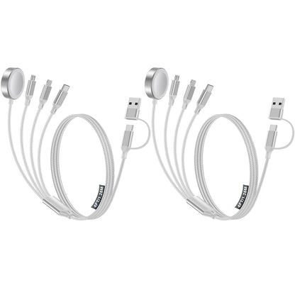 4-in-2 Multi Charging Cable for Apple Watch Charger/iPhone/Galaxy Charger