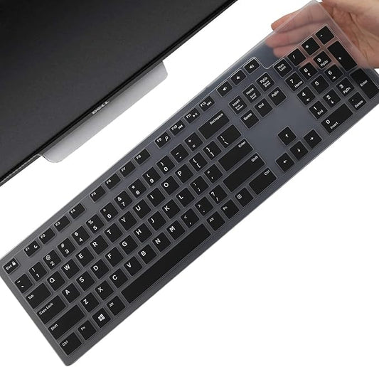 Keyboard Cover Skin for Dell KM636 KB216 KB216t KB216d KB216p Wired & Wireless Keyboard, Dell Optiplex 5250 3050 3240 5460 7450 7050, Dell Inspiron Desktop 24" 27" 5400 5490 7700 7790 3475 3670 3477