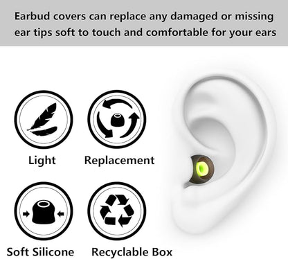 Silicone Replacement Earbud Tips Earbud Covers Ear Tips Fit for in-Ear Headphones (Inner Hole 3.8mm -5.1mm) Earbud Replacement Tips 9 Pairs