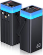 Power Bank 60000mAh 22.5W Fast-Charging Portable Charger with Built-in Cables Portable High Capacity Portable Phone Charger Power Bank for iPhone, Samsung, Galaxy, Travel Camping Outdoor