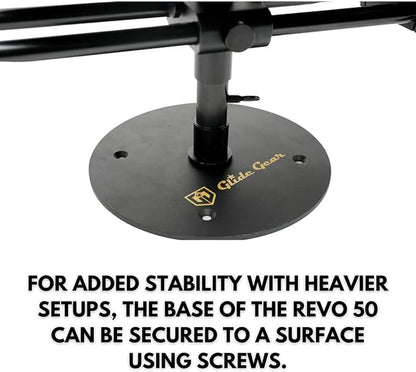 Glide Gear REVO 50 360° Rotating Camera Platform Rig, Adjustable Arm for DSLR or Smartphone, Aluminum Build, Supports Up to 40lbs