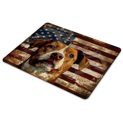 Square Mouse Pad National Flag and Cute Smiling Dog,Gaming Mouse Pads for Desk,Soft Computer Waterproof Non-Slip Mouse Mat