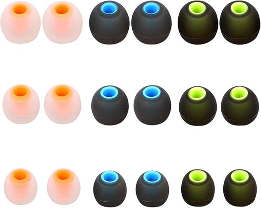 Silicone Replacement Earbud Tips Earbud Covers Ear Tips Fit for in-Ear Headphones (Inner Hole 3.8mm -5.1mm) Earbud Replacement Tips 9 Pairs