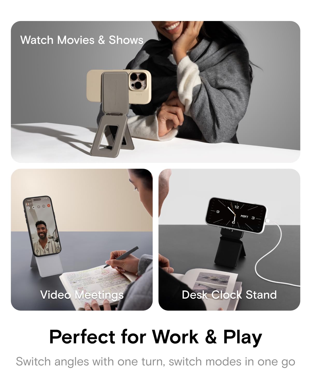 MOFT Phone Tripod Stand, Portable Selfie Stick for iPhone, Mulit-Angle