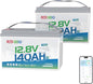 Redodo 12V 140Ah LiFePO4 Battery Group31, 10-Year Lifespan, 150A BMS & Bluetooth Monitoring, Ideal for RVs, Solar, Marine, Boat, Solar and Off-Grid 2 Pack