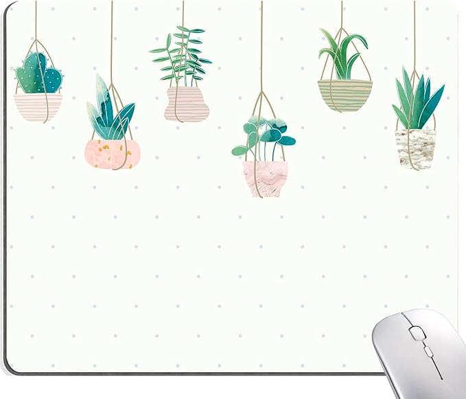 Mouse Pad, Plants Mouse Pad, Square Mouse Mat Waterproof Mousepad Non-Slip Rubber Base Mouse Pads for Office Laptop