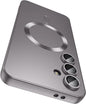 Magnetic for Samsung Galaxy S25 Case [Compatible with MagSafe][Built-in Camera Lens Protector] Slim Soft Silicone Bumper Shockproof Metallic Luster Phone Case (Gray)
