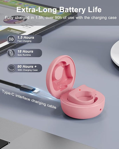 TikTok Scrolling Ring Remote Control, Camera Shutter Remote, Wireless Bluetooth Scrolling Ring for iPhone, iPad, iOS, Android - Pink