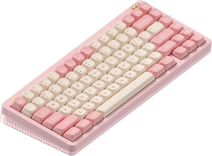 nuphy Halo75 V2 Mechancial Gaming Kyeboard,75% Wireless Hot Swappable Bluetooth Keyboard,83 Kyes RGB Backlit Keyboard,Support Bluetooth/2.4GHz/USB-C-Pink Silent Red Clear-Top Switch