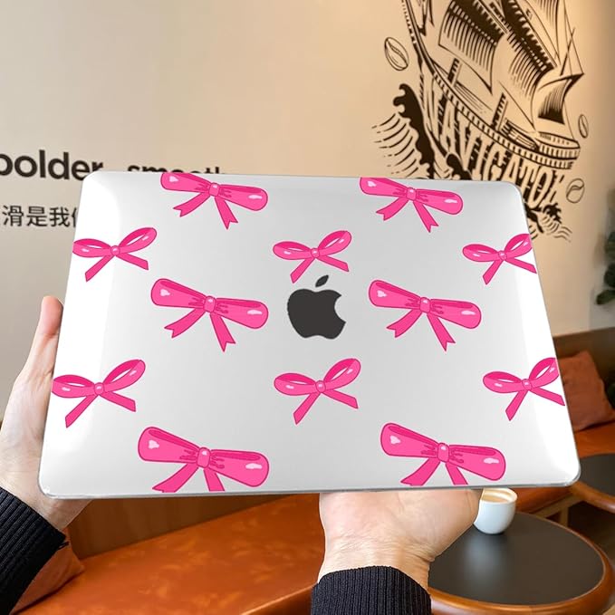 Teryeefi Case for MacBook Pro 14 inch 2024 2023 2021 M4 A3112 A3401 A3185 M3 A2918 A2992 M2 A2779 M1 A2442, Hard Shell Cover + Keyboard Cover for 14 inch MacBook Pro, Bows-A