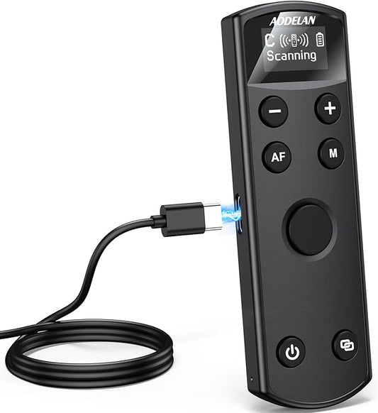 for Canon Rechargeable Wireless Shutter Release,Camera Remote Control with OLED Screen for Canon EOS RP, EOS R, R5, R6, M50, M50 II, 6D Mark II, 77D, 850D, 800D, Rebel T7i, T8i; Replaces BR-E1
